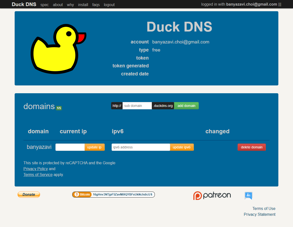 Duck DNS (갱신 후)